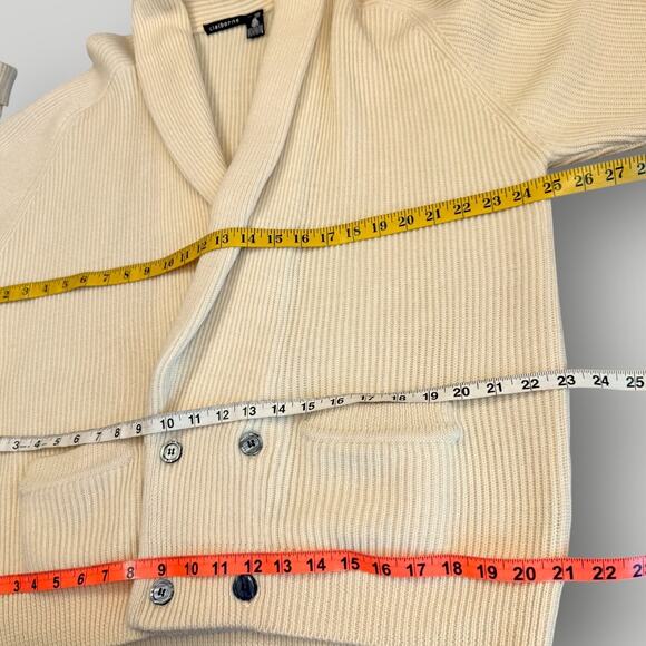 Claiborne Vintage 100% Wool Oversized Cardigan Sweater Shawl Women Size L Beige - Picture 9 of 12